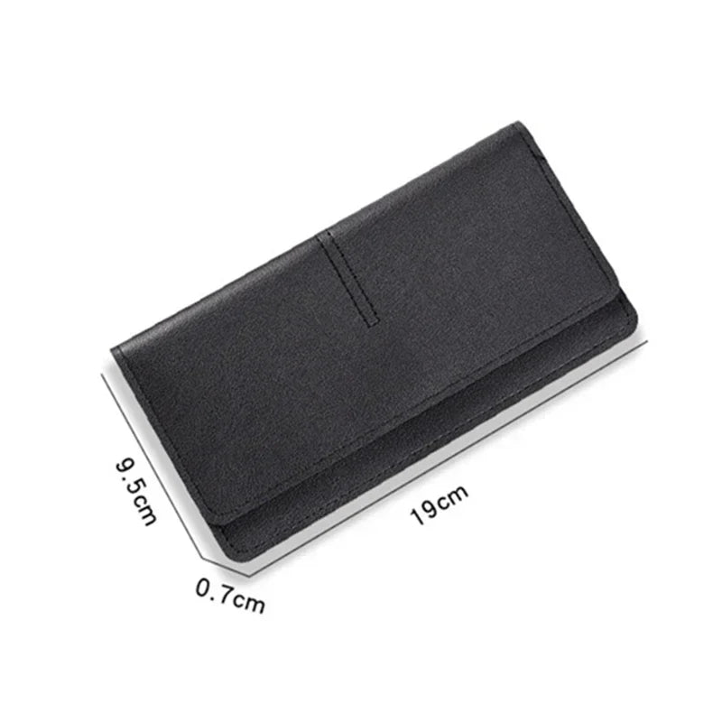 PU Leather Long Women Thin Wallets Large Capacity Female Coin Purses Hasp Clutch ID Credit Multi-Card Holder Money Bag Clip