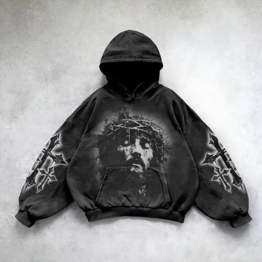 Peris Gems 111 / XL Vintage Battle Angel Oversized Hoodie 2024 New Streetwear Loose Casual Hip Hop Gothic Y2K Sweatshirt men clothing  harajuku Vintage Battle Angel Oversized Hoodie 2024 New Streetwear Loose Casual Hip Hop Gothic Y2K Sweatshirt men clothing  harajuku SHEIN Amazon Temu