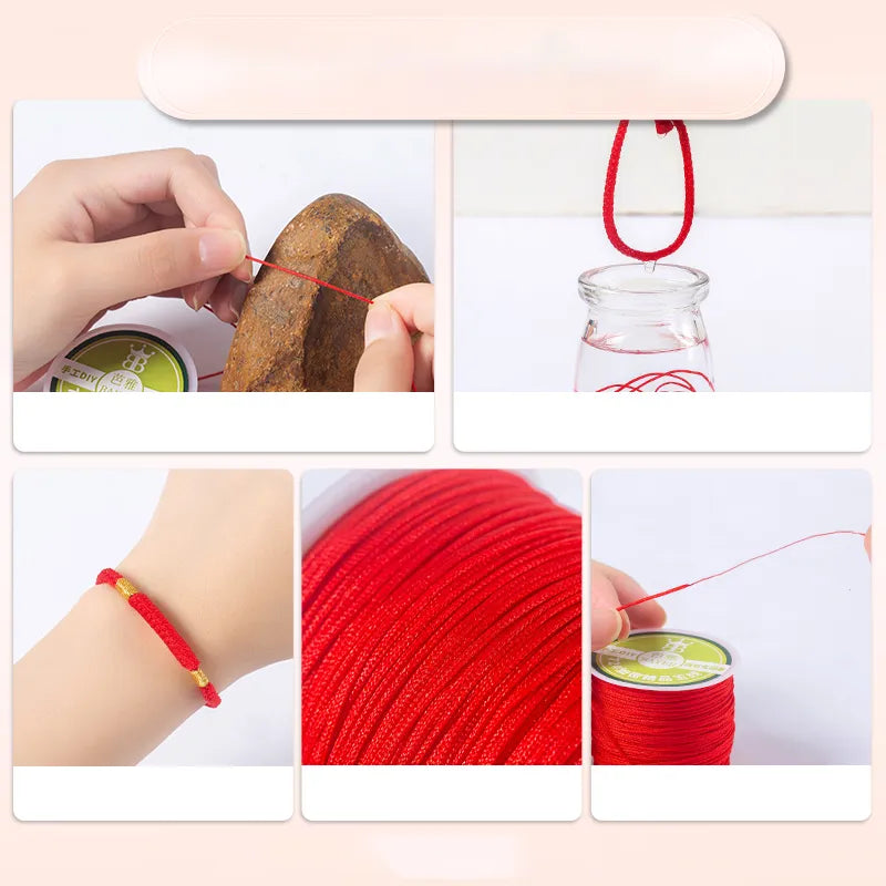 Peris Gems 0.8mm Nylon Thread Cords Chinese Knot Macrame Cord Necklace Bracelet Braided String For DIY Tassels Beading Shamballa String SHEIN Amazon Temu