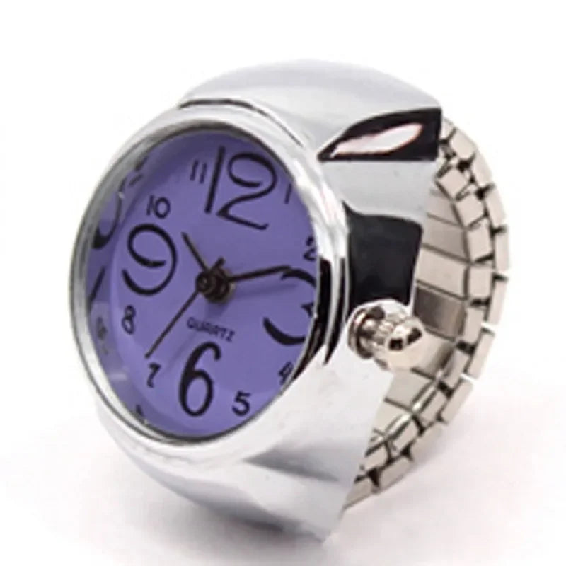 Peris Gems 02-purple Y2K Punk Quartz Watch Rings for Couple Women Man Hip Hop Mini Elastic Stretchy Watch Finger Ring Retro Fashion Jewelry Gift SHEIN Amazon Temu