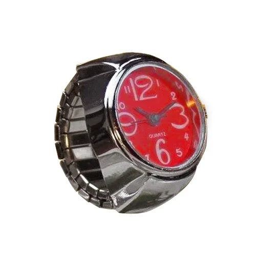 Peris Gems 02-red Y2K Punk Quartz Watch Rings for Couple Women Man Hip Hop Mini Elastic Stretchy Watch Finger Ring Retro Fashion Jewelry Gift SHEIN Amazon Temu