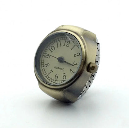 Peris Gems 04-copper 2 Y2K Punk Quartz Watch Rings for Couple Women Man Hip Hop Mini Elastic Stretchy Watch Finger Ring Retro Fashion Jewelry Gift SHEIN Amazon Temu