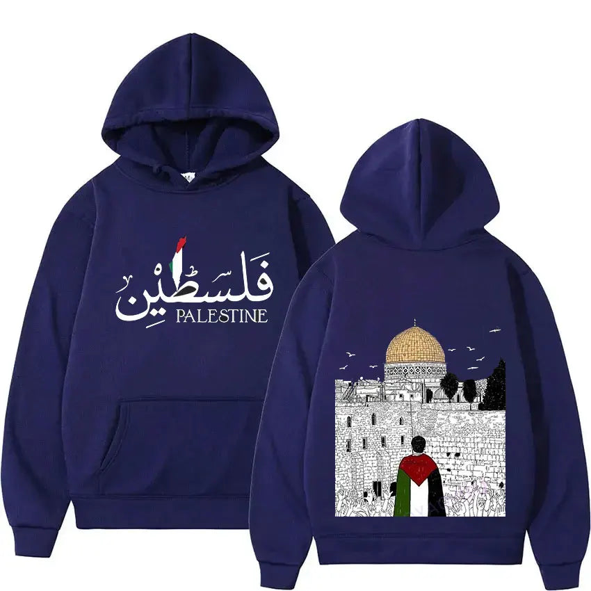 Peris Gems 083301-navy blue / L Palestine Hoodie Women Harajuku Aesthetic Graphic Palestina Hoodies Unisex Streetwear Vintage Casual Hooded Pullover Sweatshirts SHEIN Amazon Temu