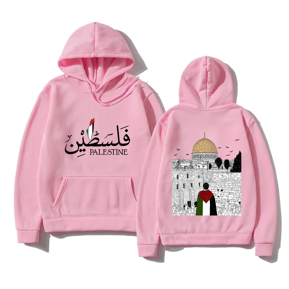 Peris Gems 083301-pink / XS Palestine Hoodie Women Harajuku Aesthetic Graphic Palestina Hoodies Unisex Streetwear Vintage Casual Hooded Pullover Sweatshirts SHEIN Amazon Temu