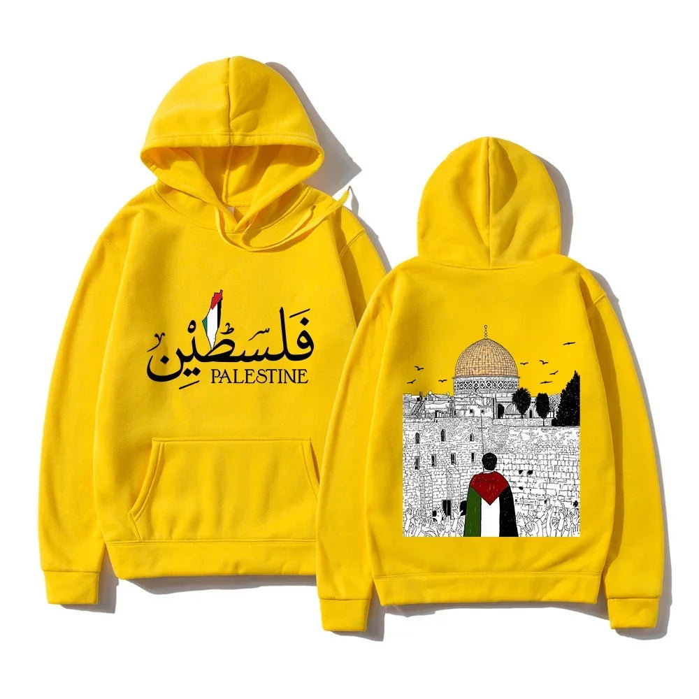 Peris Gems 083301-yelow / S Palestine Hoodie Women Harajuku Aesthetic Graphic Palestina Hoodies Unisex Streetwear Vintage Casual Hooded Pullover Sweatshirts SHEIN Amazon Temu