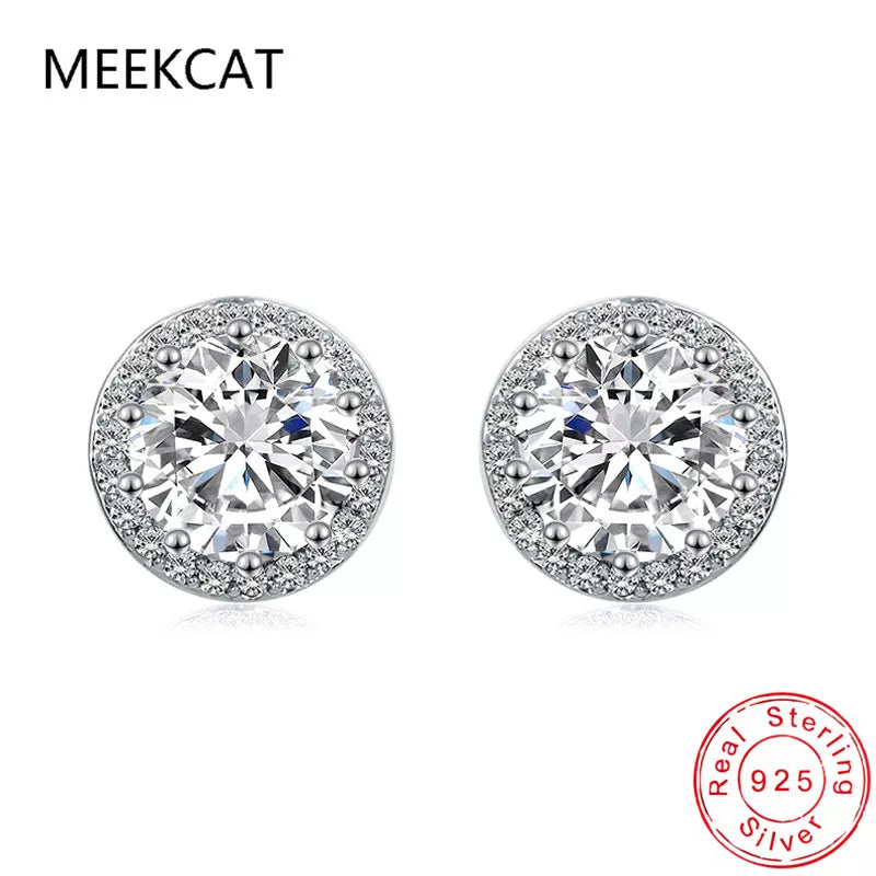 Peris Gems 1 Carat Certified Moissanite Stud Earrings For Women Platinum Plating Sterling Silver Diamonds Ear Studs Wedding Fine Jewelry SHEIN Amazon Temu