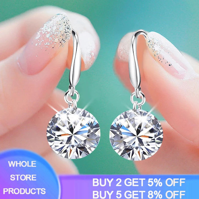 Peris Gems 1 Carat Moissanite Earrings Women 925 Sterling Silver Drop Earrings 14k White Gold Plated Copy Diamond Pendant Earrings Jewelry SHEIN Amazon Temu