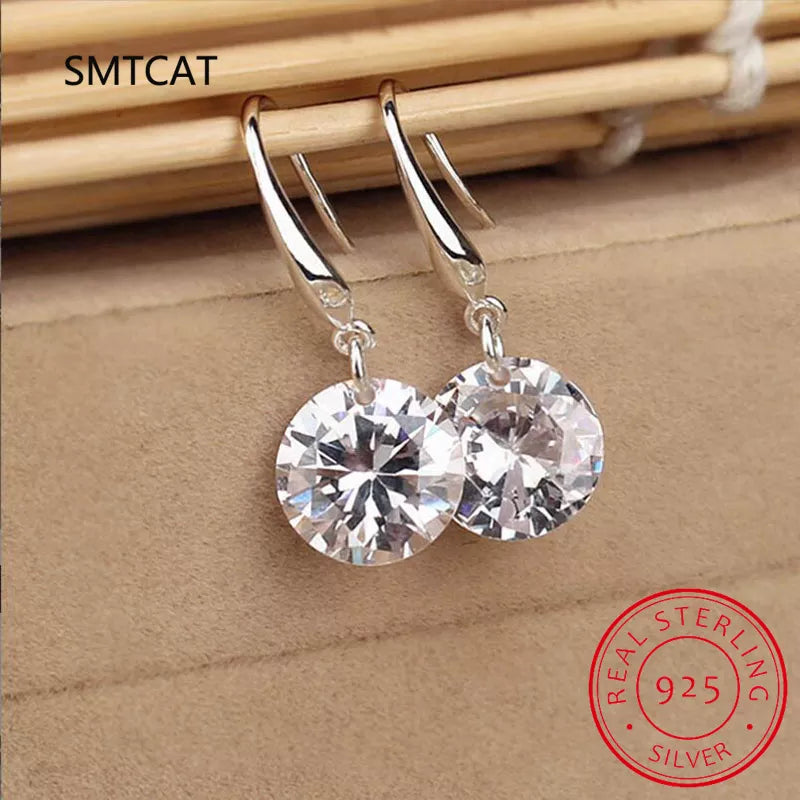 Peris Gems 1 Carat Moissanite Earrings Women 925 Sterling Silver Drop Earrings 14k White Gold Plated Copy Diamond Pendant Earrings Jewelry SHEIN Amazon Temu