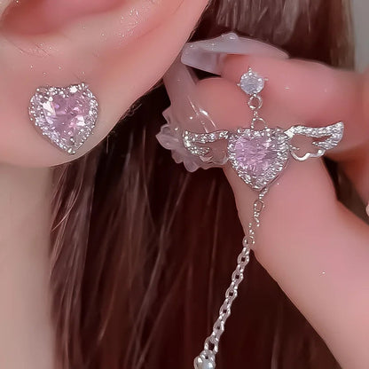 Peris Gems 1 Irregular Heart Tassel Star Earrings Women Design Senior Sense of Fashion Personality Earring 2023 Y2K Trendy Party Jewelry Gift SHEIN Amazon Temu