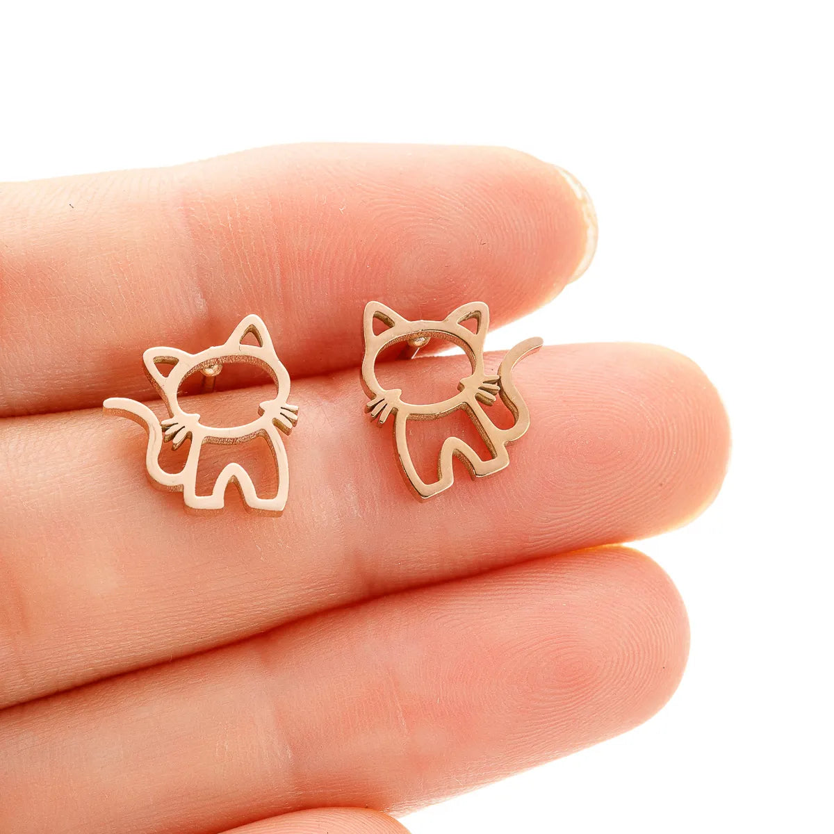 Peris Gems 1 Pair Cute Cat Stainless Steel Stud Earrings for Mens Womens Punk  Students Gifts Trend Fashion Small Ear Studs Jewelry SHEIN Amazon Temu