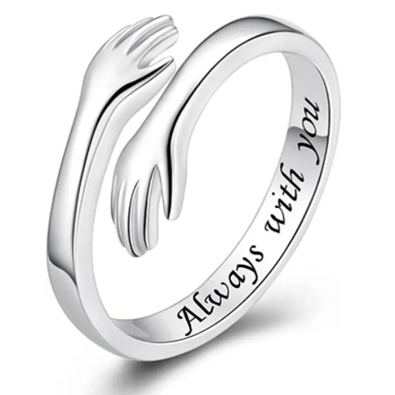 Peris Gems 1 / Resizable &quot;I Love You Forever&quot; Geometric Hug Ring Jewelry Men&