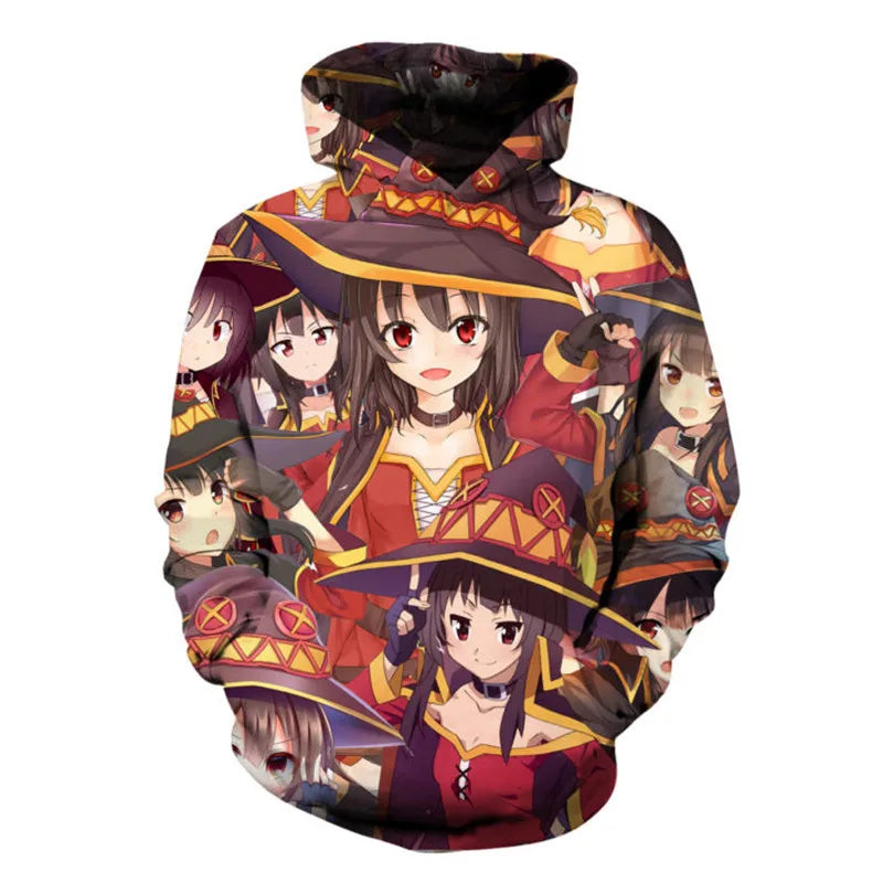 Peris Gems  1 / S Megumin Aqua Kono Subarashii Anime 3D Graphic Hoodies SHEIN Amazon Temu