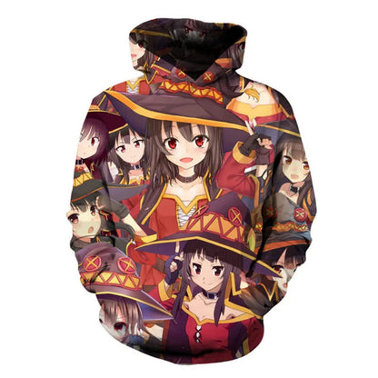 Peris Gems  1 / S Megumin Aqua Kono Subarashii Anime 3D Graphic Hoodies SHEIN Amazon Temu