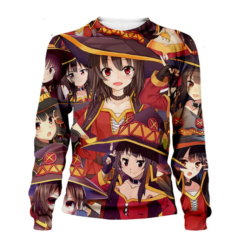 Peris Gems  10 / S Megumin Aqua Kono Subarashii Anime 3D Graphic Hoodies SHEIN Amazon Temu