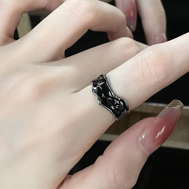 Peris Gems 11 Irregular Black Cross Star Animal Spider Aesthetic Rings For Women Y2K EMO Gothic Ring Grunge Halloween Rave Jewelry Accessories SHEIN Amazon Temu