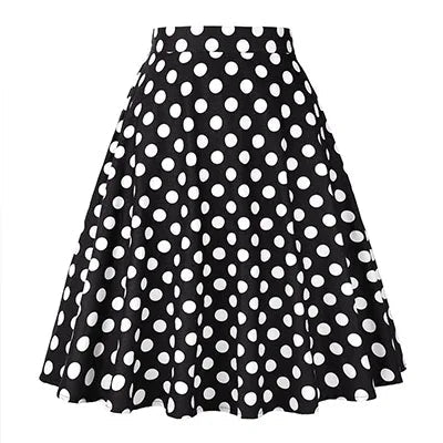 Peris Gems  14 / S Polka Dot Pin Up High Waist Rockabilly Swing Skirts SHEIN Amazon Temu