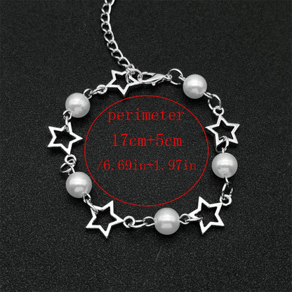 Peris Gems 1PC Star Bracelet Y2K Artificial Acrylic Bead Alloy Girl Charm Jewelry Valentine&