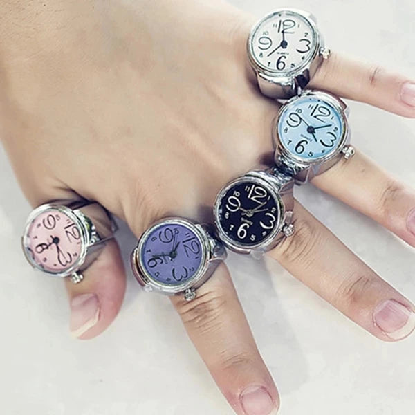 Peris Gems 1PCs Vintage Punk Quartz Watch Rings for Couple Women Man Hip Hop Cool Elastic Stretchy Watch Finger Rings Fashion Jewelry SHEIN Amazon Temu