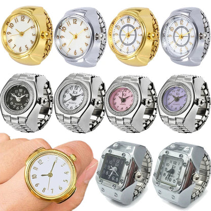 Peris Gems 1PCs Vintage Punk Quartz Watch Rings for Couple Women Man Hip Hop Cool Elastic Stretchy Watch Finger Rings Fashion Jewelry SHEIN Amazon Temu