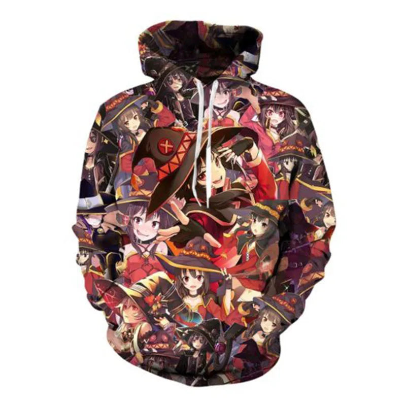 Peris Gems  2 / S Megumin Aqua Kono Subarashii Anime 3D Graphic Hoodies SHEIN Amazon Temu