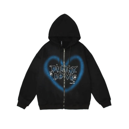 Peris Gems 2 / XXXL Heart shaped letter hoodie oversize loose casual Harajuku draped feeling lazy men autumn American hoodie hiphop jacket grunge SHEIN Amazon Temu