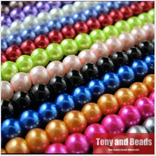 Peris Gems (200pcs Per Lot) B Quality 3.5x4MM Dyed Glass Pearl Round Loose Beads 30&quot; Length For Jewelry Making DIY SHEIN Amazon Temu