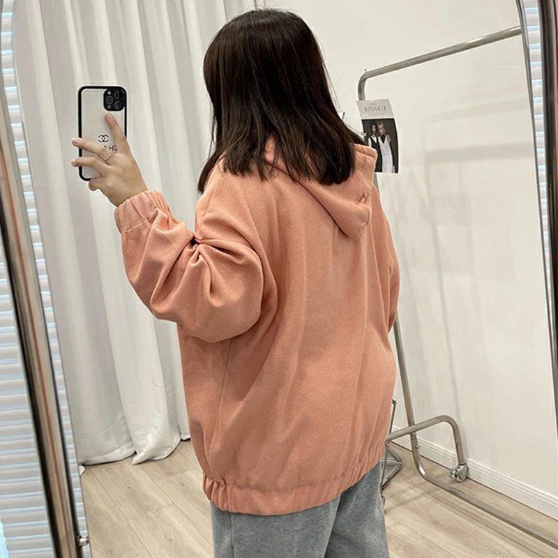 Peris Gems 2022 Autumn New Fashion Temperament Korean Plus Size Hoodies Women Loose Casual Waffle Sweatshirt Jacket Solid Elegant Cardigan 2022 Autumn New Fashion Temperament Korean Plus Size Hoodies Women Loose Casual Waffle Sweatshirt Jacket Solid Elegant Cardigan SHEIN Amazon Temu