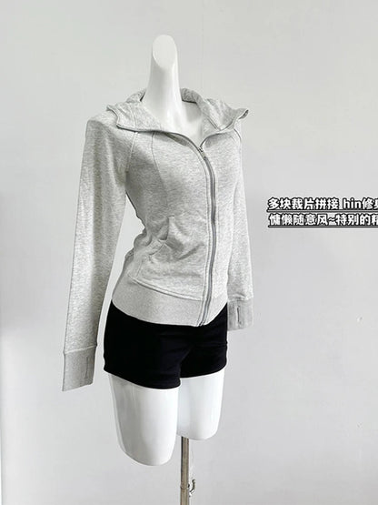Peris Gems 2023 Autumn Winter Women Korean Solid Pullover Hoodies Y2k Streetwear Casual Simple Basic Sweatshirts Kpop Fashion High Street SHEIN Amazon Temu