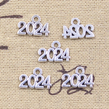 Peris Gems  2024 Year Numbers 50pc 2023 2024 2025 Silver Charms SHEIN Amazon Temu