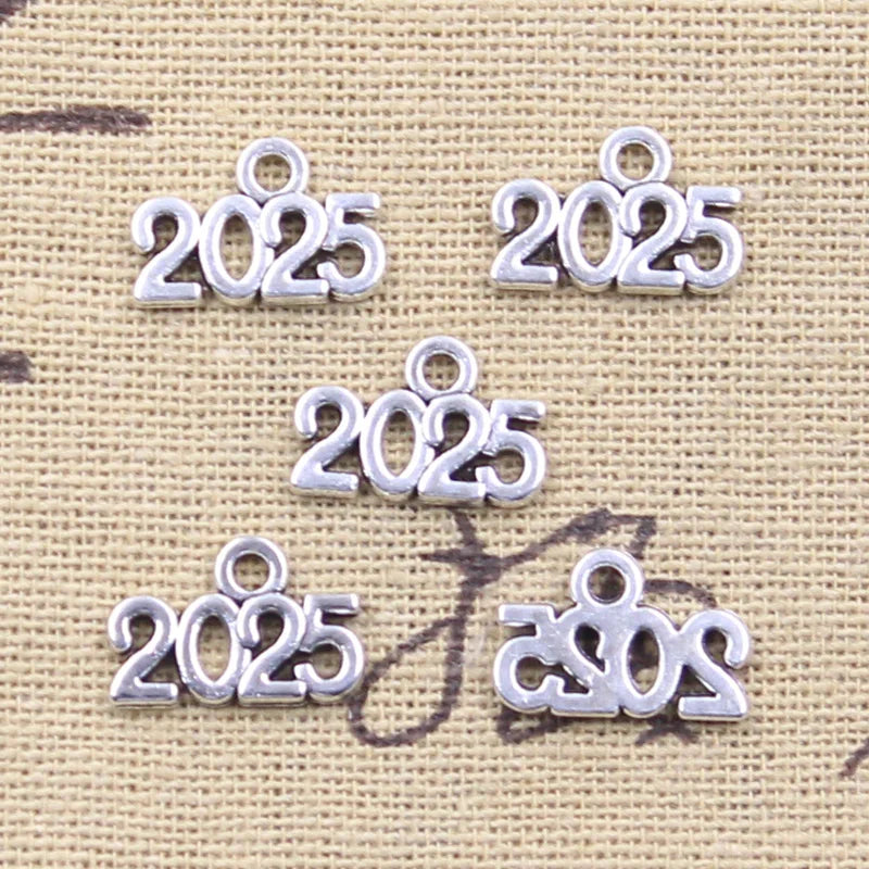 Peris Gems  2025 Year Numbers 50pc 2023 2024 2025 Silver Charms SHEIN Amazon Temu