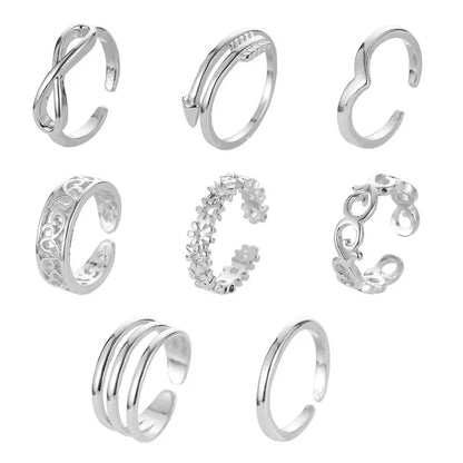 Peris Gems  21 Adjustable Stainless Steel Toe Rings for Women Summer Beach Hypoallergenic CZ Jewelry Set with Tail Foot Ring Gift Jewelry SHEIN Amazon Temu