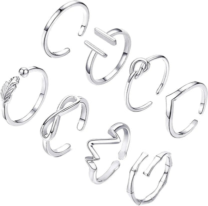 Peris Gems  23 Adjustable Stainless Steel Toe Rings for Women Summer Beach Hypoallergenic CZ Jewelry Set with Tail Foot Ring Gift Jewelry SHEIN Amazon Temu