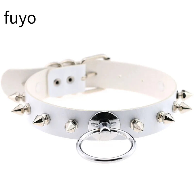 Peris Gems 25 White Sexy Vegan Choker Necklaces Punk Harajuku Goth Collar Chain Traction Necklace Leather Bondage Cosplay Party Jewelry grunge SHEIN Amazon Temu