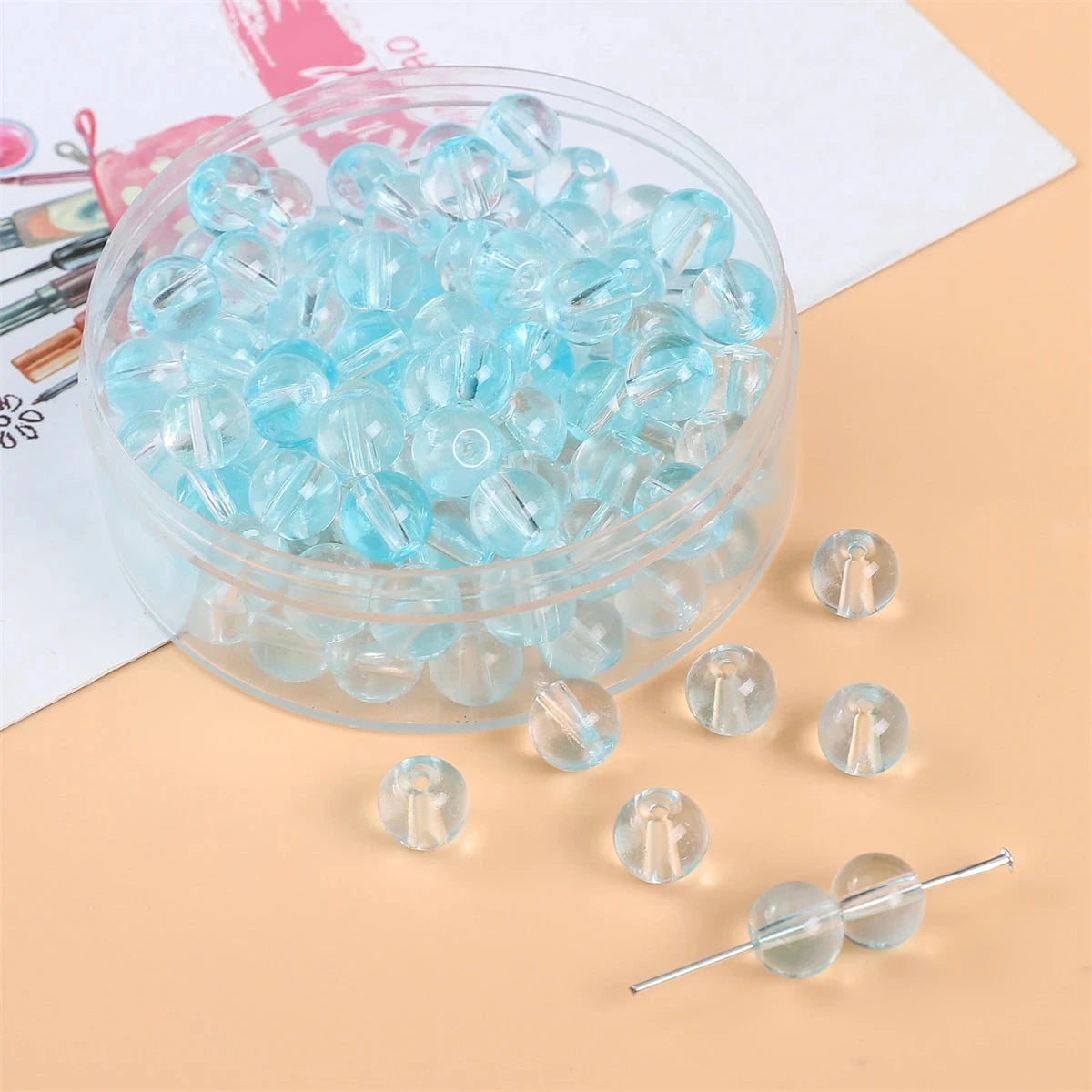 Peris Gems 26 / 50pcs / CHINA 8mm Glass Jelly Bubble Double Round Beads For Making Jewelry DIY Earring Bracelet Necklace Women Girls Accessories 50pcs 8mm Glass Jelly Bubble Double Round Beads For Making Jewelry DIY Earring Bracelet Necklace Women Girls Accessories 50pcs SHEIN Amazon Temu