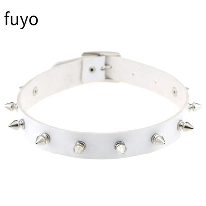 Peris Gems 4 White Sexy Vegan Choker Necklaces Punk Harajuku Goth Collar Chain Traction Necklace Leather Bondage Cosplay Party Jewelry grunge SHEIN Amazon Temu