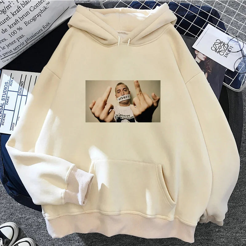 Peris Gems 5 / 2XL Eminem Print Hoodies Men/Women Casual Fashion Hooded Shirt Woman y2k Long Sleeves Pullover Sweatshirts Oversized Unisex Clothing SHEIN Amazon Temu