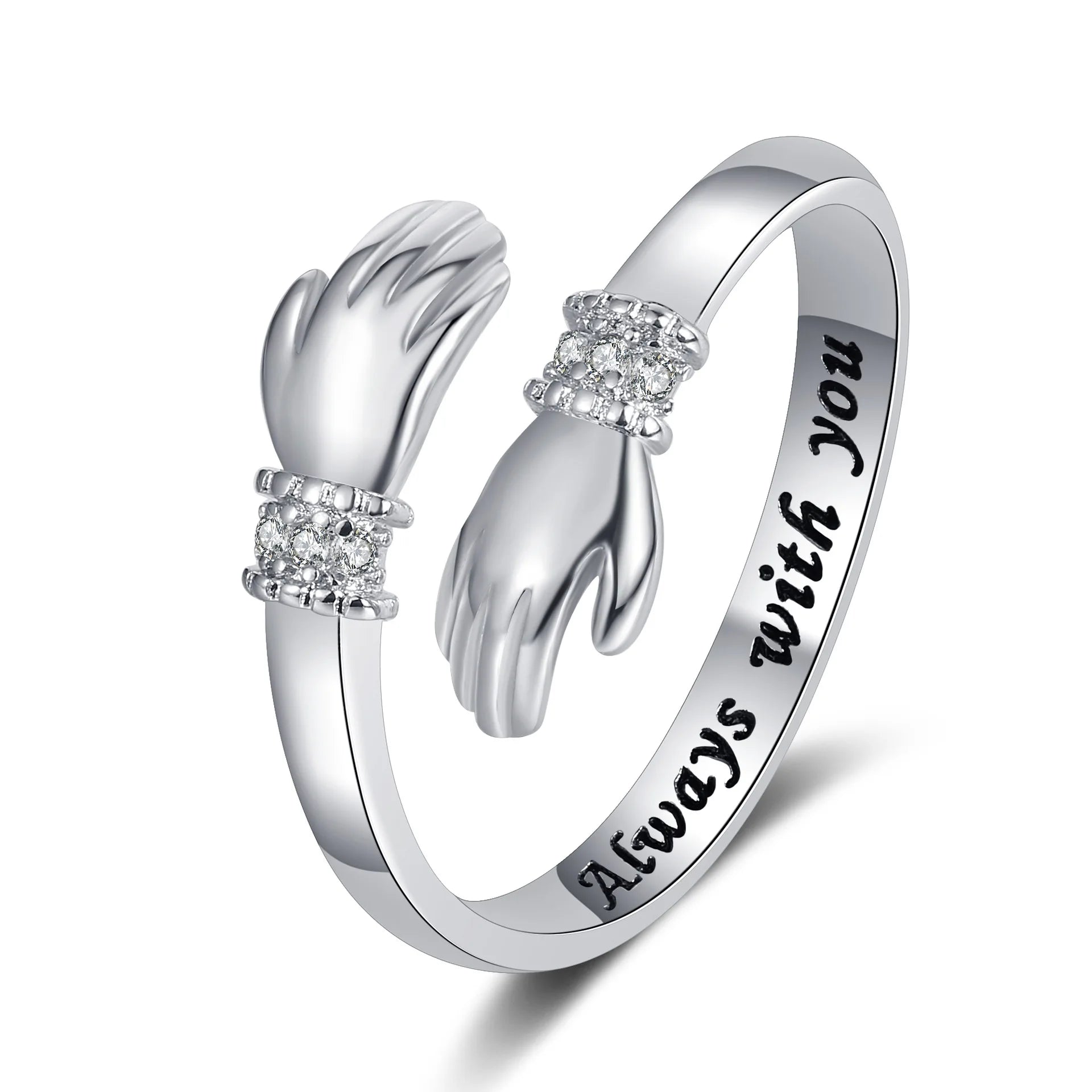 Peris Gems 5 / Resizable &quot;I Love You Forever&quot; Geometric Hug Ring Jewelry Men&