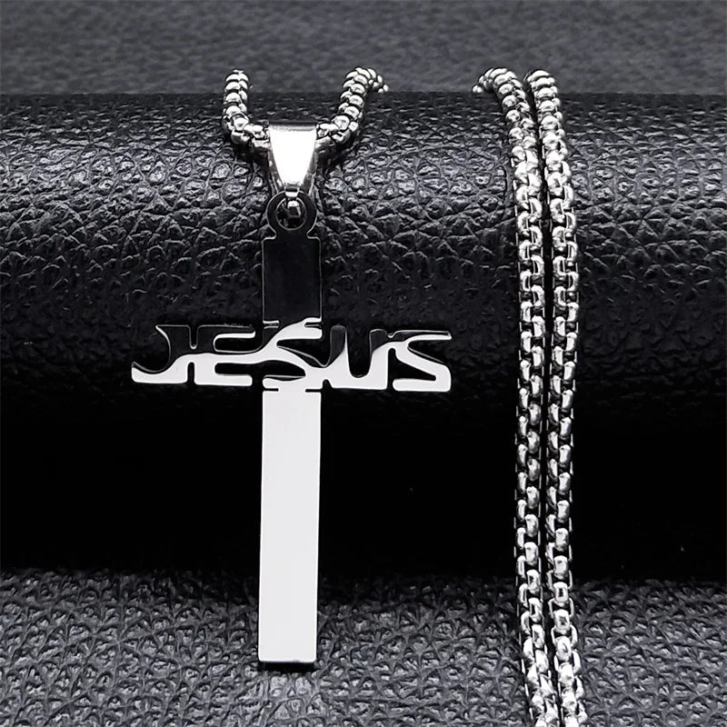 Peris Gems  50cm BOX SR Piano Black Jesus Cross Necklaces for Men SHEIN Amazon Temu