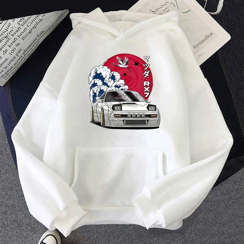 Peris Gems  51998 1 / S  150-155CM Mazda RX7 Initial D Anime Graphic Car Culture Hoodies SHEIN Amazon Temu