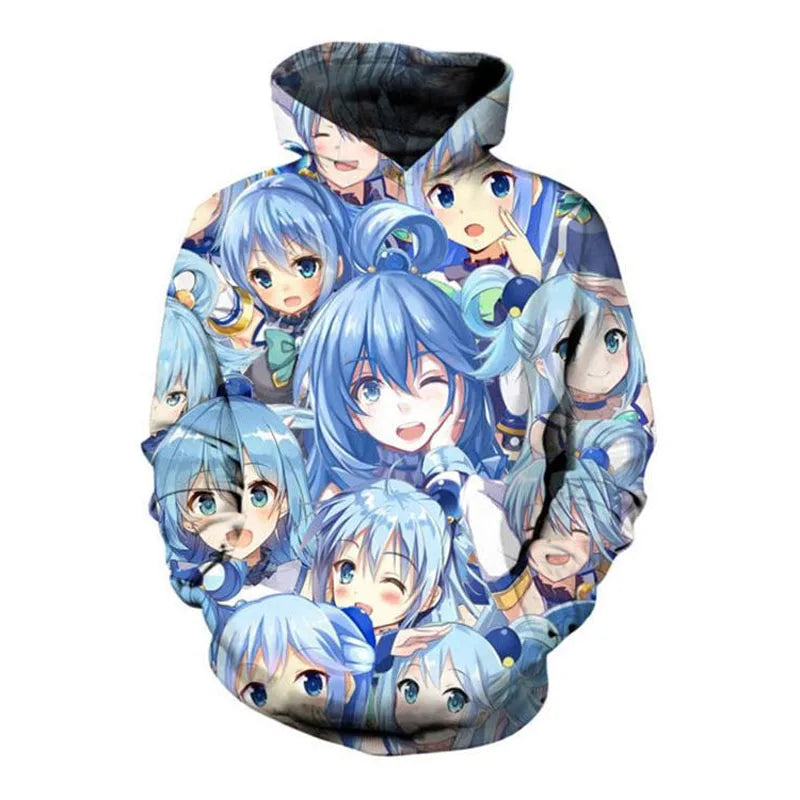 Peris Gems  6 / S Megumin Aqua Kono Subarashii Anime 3D Graphic Hoodies SHEIN Amazon Temu