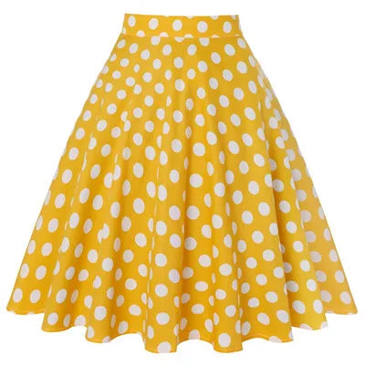 Peris Gems  7 / S Polka Dot Pin Up High Waist Rockabilly Swing Skirts SHEIN Amazon Temu