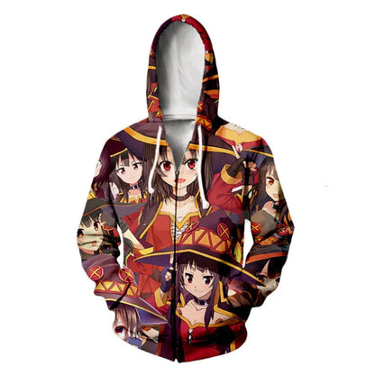 Peris Gems  8 / S Megumin Aqua Kono Subarashii Anime 3D Graphic Hoodies SHEIN Amazon Temu