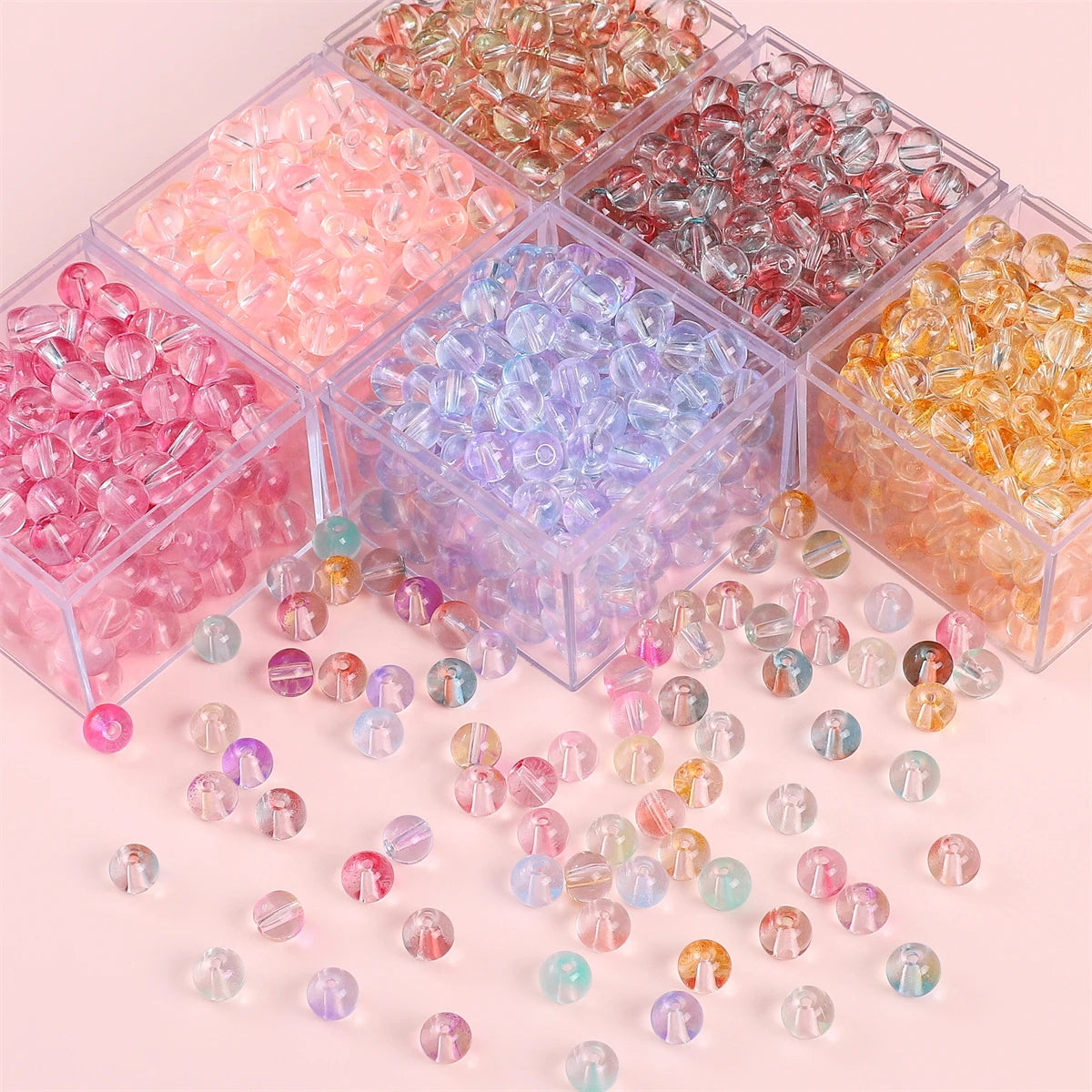 Peris Gems 8mm Glass Jelly Bubble Double Round Beads For Making Jewelry DIY Earring Bracelet Necklace Women Girls Accessories 50pcs 8mm Glass Jelly Bubble Double Round Beads For Making Jewelry DIY Earring Bracelet Necklace Women Girls Accessories 50pcs SHEIN Amazon Temu