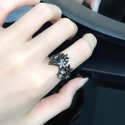 Peris Gems 9 Irregular Black Cross Star Animal Spider Aesthetic Rings For Women Y2K EMO Gothic Ring Grunge Halloween Rave Jewelry Accessories SHEIN Amazon Temu