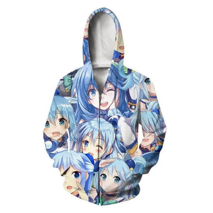 Peris Gems  9 / S Megumin Aqua Kono Subarashii Anime 3D Graphic Hoodies SHEIN Amazon Temu