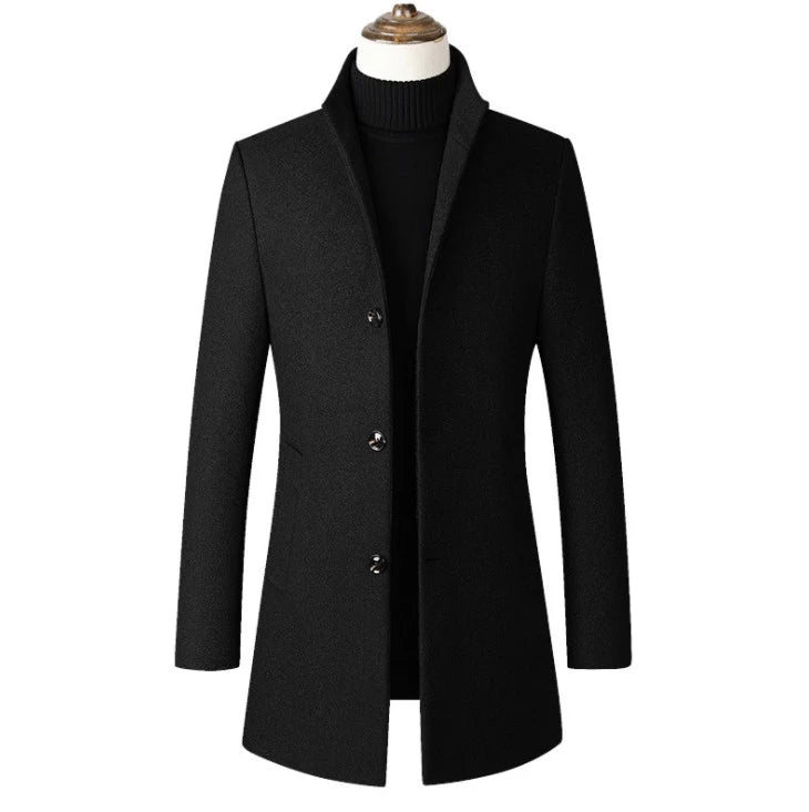 Peris Gems  902 Black / M Slim Cotton Collar Wool Coats for Men SHEIN Amazon Temu