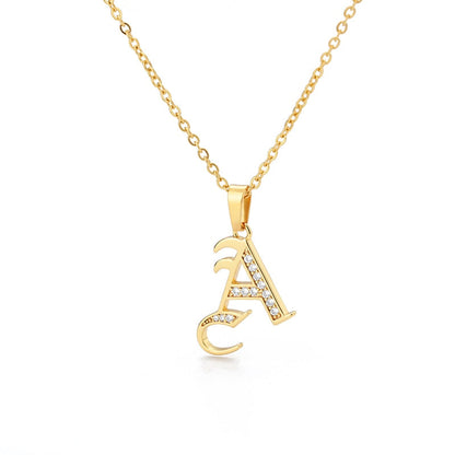 Peris Gems  A Capital Initial Letter Necklace Stainless Unisex | Gold Chain Capital Initial Letter Necklace Stainless Unisex |Gold Chain SHEIN Amazon Temu