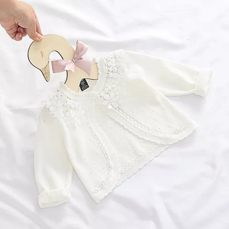 Peris Gems  A ivory / 0-6 Month Thin Elegant Cotton Cardigan Jackets for Baby Girls SHEIN Amazon Temu