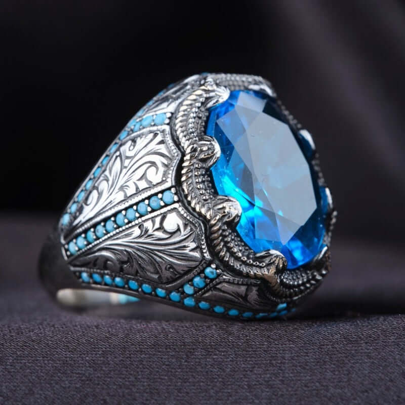 Peris Gems  Ancient Silver Mystique Diamond Turkish Signet Rings for Men SHEIN Amazon Temu