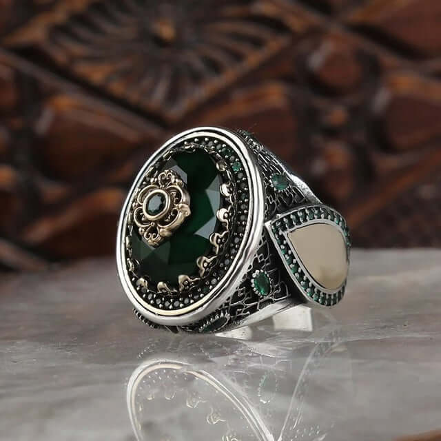 Peris Gems  Ancient Silver Mystique Diamond Turkish Signet Rings for Men SHEIN Amazon Temu